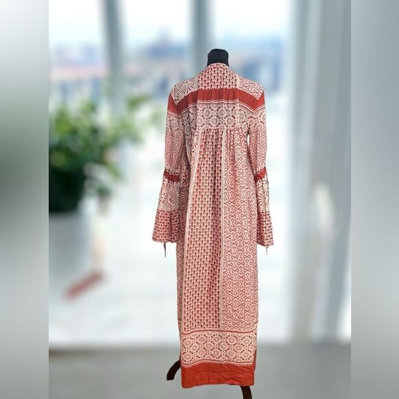 WARM NY 2017 Runway Bell Flare Sleeve Bohemian dress Size Small - Picture 7 of 16